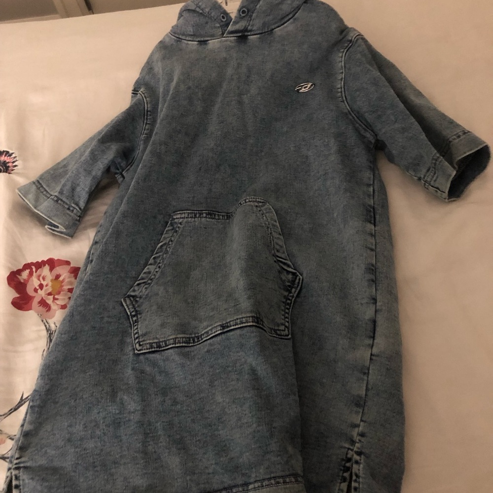 Diesel kids denim hooded dress